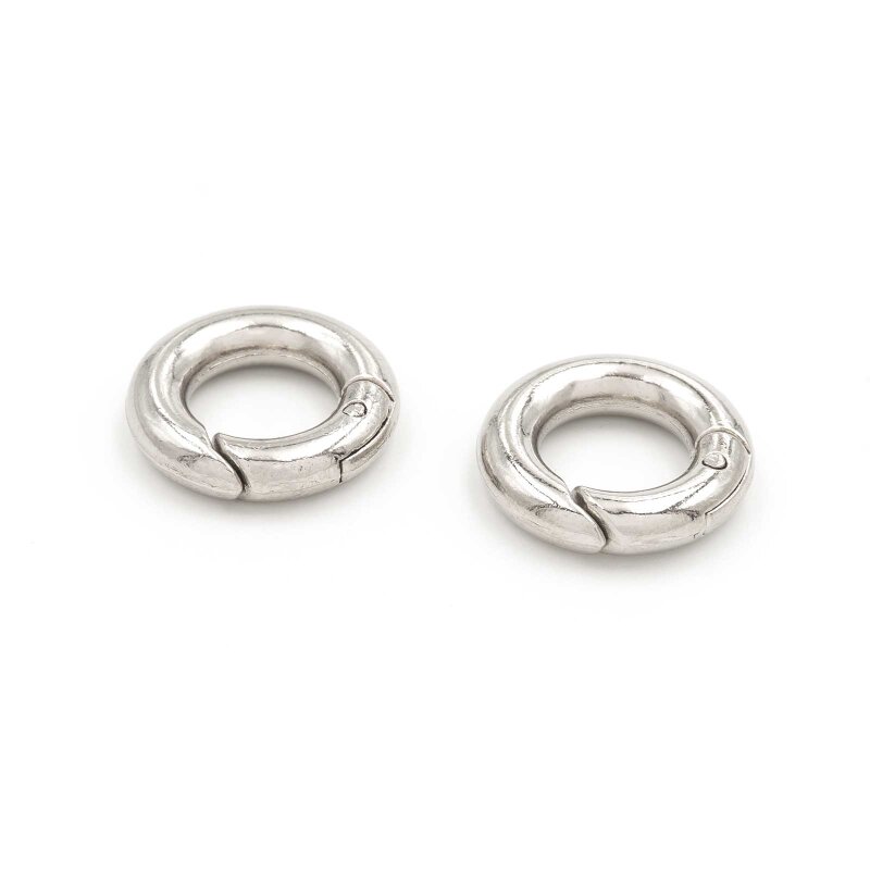 Karabinerhaken in platinfarben 15mm 2 Stück