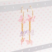 Perlen Schmetterling aus Glas in rosa 8 Stück