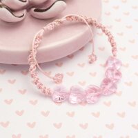 Glasschliffperlen als Herz in rosa 6 Stück