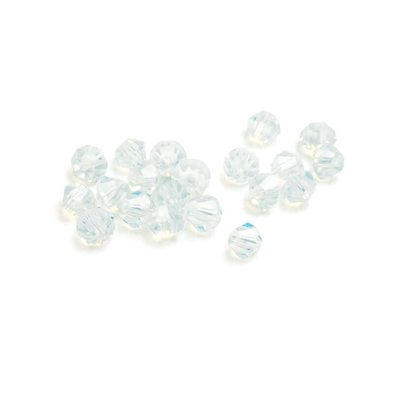 Glasschliffperlen als Bicone in opal 3mm 20 Stück