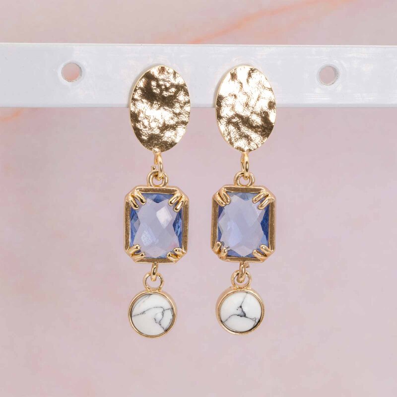 Ohrstecker Classic blue in goldfarben