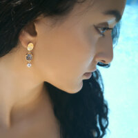 Ohrstecker Classic blue in goldfarben
