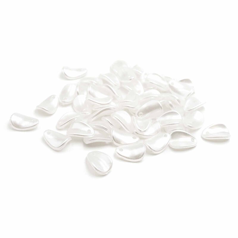 Anhänger Tropfen aus Acryl in weiß 50 Stück