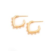 Ohrstecker in Herzform aus Messing mit Ösen und 18k...