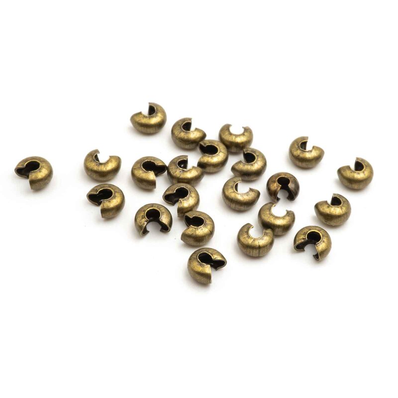 Coverperlen in antik bronzefarben, geschlossen 5mm 20 Stück