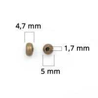 Coverperlen in antik bronzefarben, geschlossen 5mm 20...