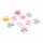 Resin Cabochons als Blume im Farbmix 16mm x 16mm 10 Stück