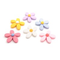 Resin Cabochons als Blume im Farbmix 25mm x 24mm 6...