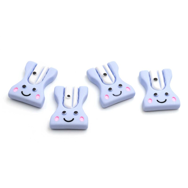 Resin Cabochons Hase als Anspitzer in Flieder 23mm x 18mm 4 Stück