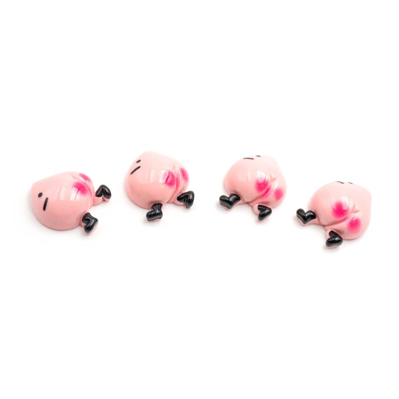 Resin Cabochons Pfirsich in pink 20mm x 17mm 6 Stück