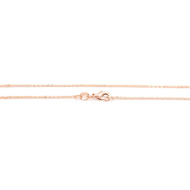 fertige kurze Gliederkette mit 18k rosègold Beschichtung 45 cm