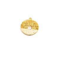 Anhänger aus Messing als Baum mit Zirkonia 18k Gold...