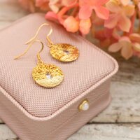 Anhänger aus Messing als Baum mit Zirkonia 18k Gold...