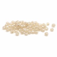 Glasschliffperlen in beige schimmernd 4x3mm 50 Stück