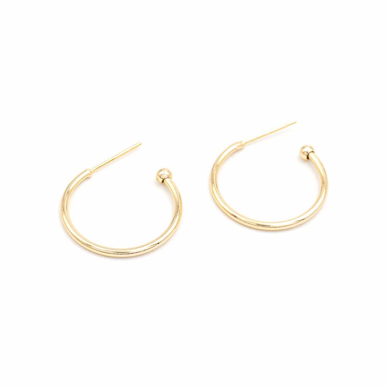 Ohrstecker als Halbcreole, 18K Goldbeschichtung, 22 mm, 2 Stück