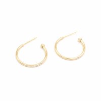 Ohrstecker als Halbcreole, 18K Goldbeschichtung, 22 mm, 2...