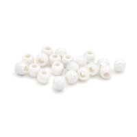 Handgemachte Porzellanperlen in weiß glasiert 6x5mm...