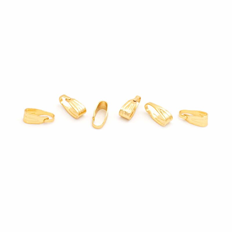 Collierschlaufen aus Messing, 18K Goldbeschichtung, 7 mm, 6 Stück