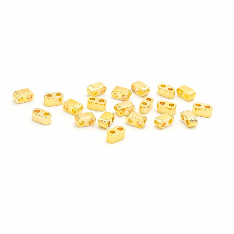 Perlen aus synthetischem Hämatit mit 24k Goldbeschichtung 20 Stück