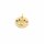 runder Anhänger mit einem Auge und bunten Zirkonia 18K Goldbeschichtung 1 Stück