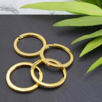 flache Schlüsselringe in goldfarben 25mm 4 Stück