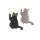 Anhänger Katze aus Acryl in schwarz und grau 2 Stück