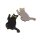 Anhänger Katze aus Acryl in schwarz und grau 2 Stück