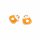 emaillierter Anhänger Maneki Neko in weiß und orange 2 Stück
