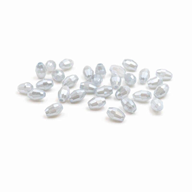 Glasschliffperlen in graublau 6x4mm 30 Stück