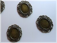 3 Fassungen in antik Bronze für 24 x 18 mm Klebeperlen