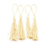 Quasten aus Polyester in zartem gold 10 Stück