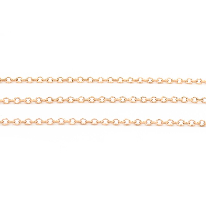 Gliederkette aus 304 Edelstahl mit IP-Roségoldbeschichtung, 2x1,5mm, 1 Meter