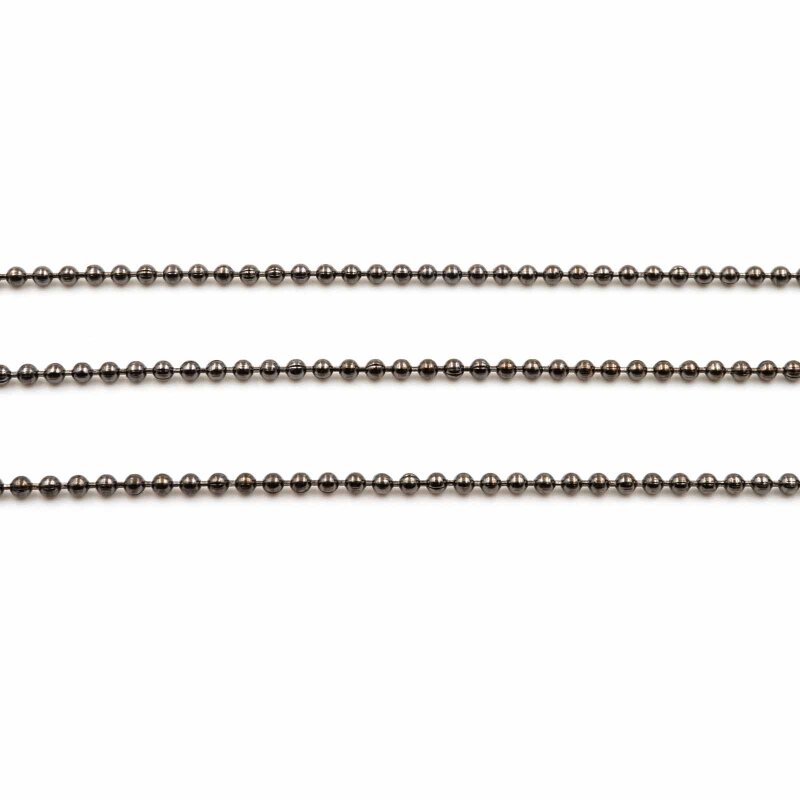 Kugelkette in gunmetal 2mm 2 Meter