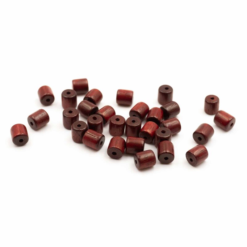 längliche Holzperlen in dunkelbraun 7mm x 6mm 30 Stück