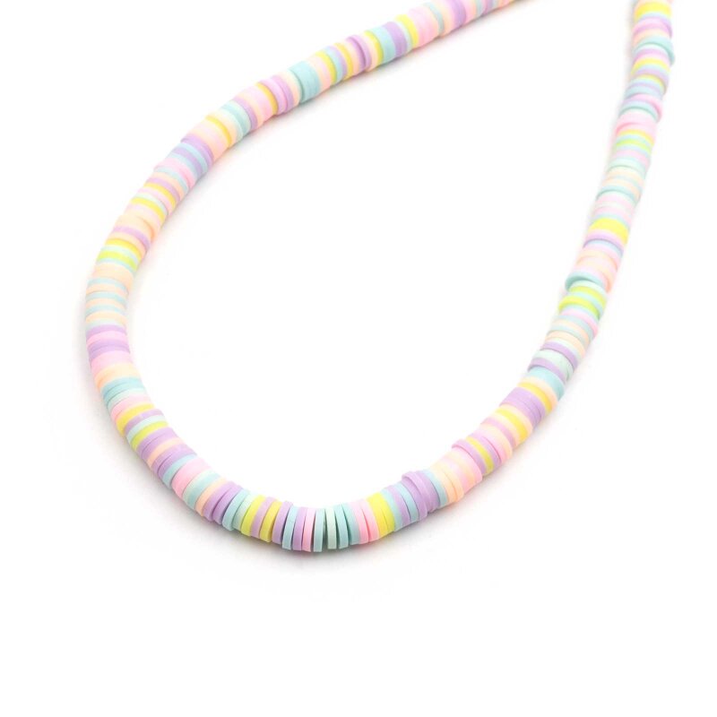 Heishiperlen aus Polymer-Ton 6mm pastell bunt 1 Strang