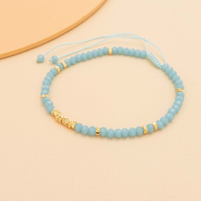 Perlenarmband Giulia mit in aquamarin