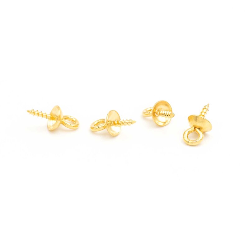 Schraubösen 304 Edelstahl goldfarben 10,5mm 4 Stück