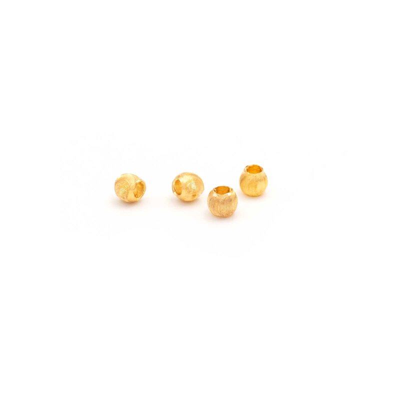 kleine Zwischenperlen 18k Gold beschichtet 3mm 4 Stück