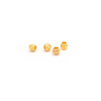 kleine Zwischenperlen 18k Gold beschichtet 3mm 4 Stück