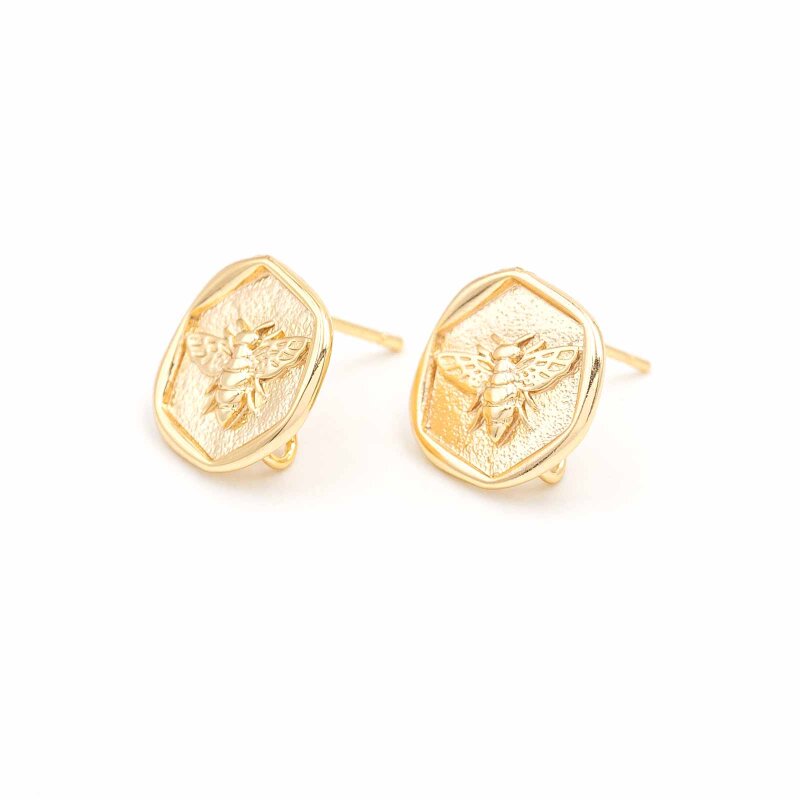 Ohrstecker verziert mit einer Biene 18k Goldbeschichtung 2 Stück