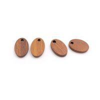 ovale Anhänger aus Walnussholz 16x10mm 4 Stück