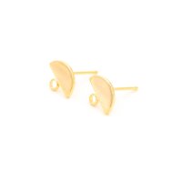 Ohrstecker halbrund mit Aufhängung, Messing, 18K...