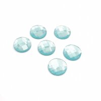 Glasschliffcabochons in himmelblau 14 mm 6 Stück