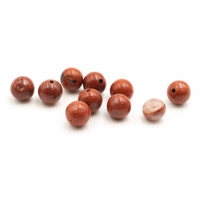 Perlen aus Jaspis in rot 8mm 10 Stück