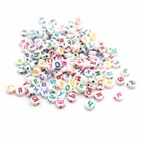 Perlen russisches Alphabet im Farbmix 7x4mm 300 Stück