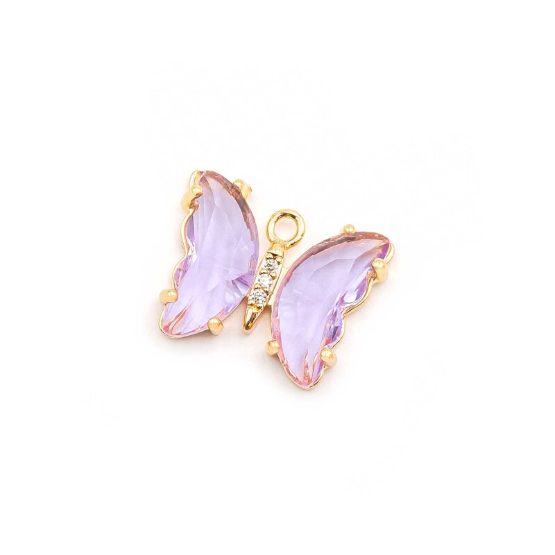 Anhänger Schmetterling mit Zirkonia in flieder 1 Stück