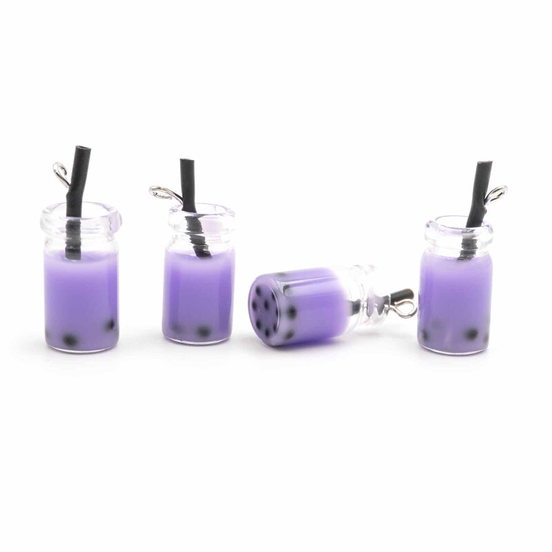 Anhänger als Glas gefüllt mit Bubble Tea 4 Stück