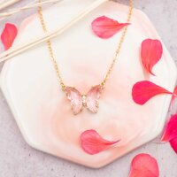 Schmetterling als Anhänger mit Zirkonia in rosa 1...