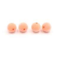 halbgebohrte Perlen aus Acryl in Pfirsich Samt 12mm 4 Stück