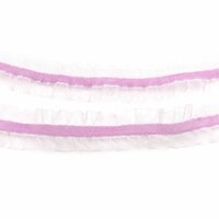 elastisches Samtband mit Rüschen in violett 2,5cm 1...